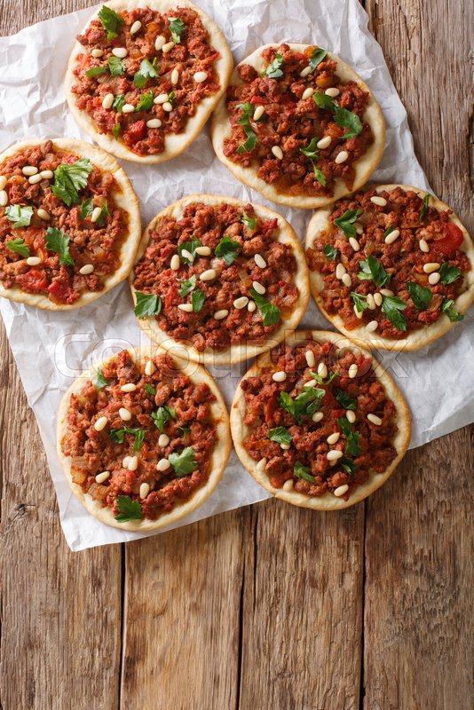 Lebanese Arab pizza with meat, | Stock image | Colourbox