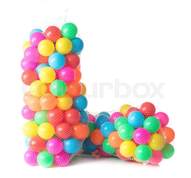 Colorful child balls on white ... | Stock image | Colourbox