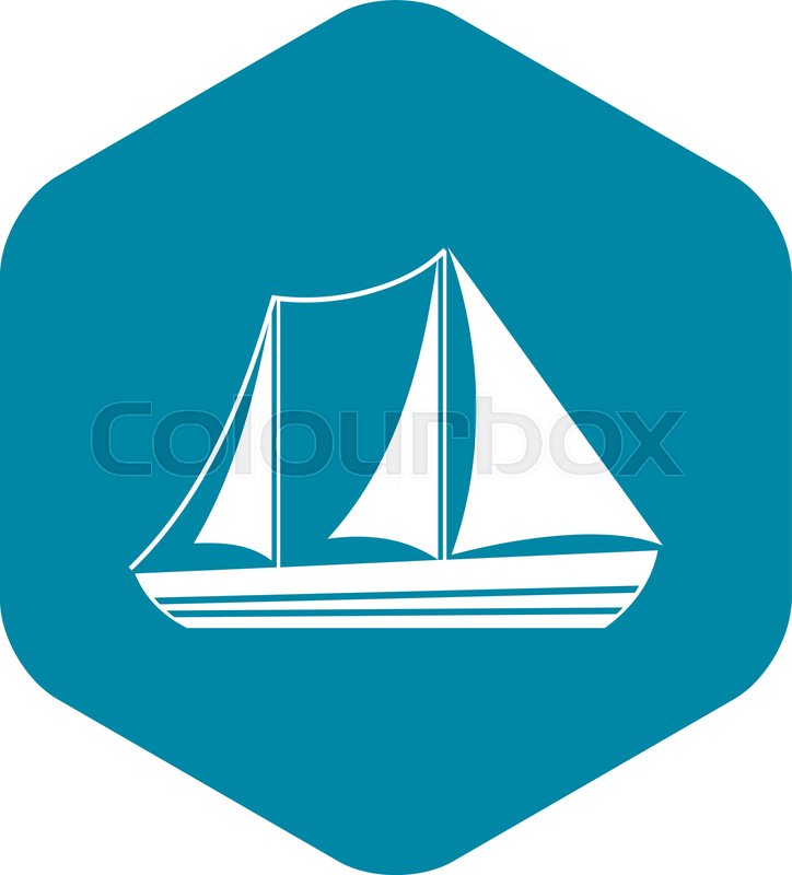Yacht icon in simple style isolated on | Stock vector | Colourbox