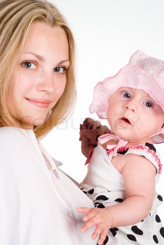 cute baby with mom