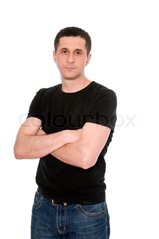 man with black t shirt