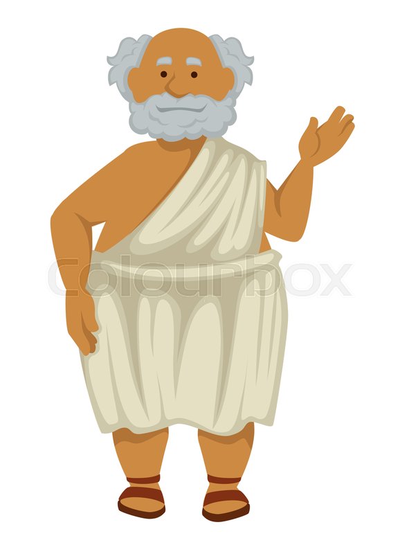 Elderly Man Greek Philosopher In Robe Stock Vector Colourbox