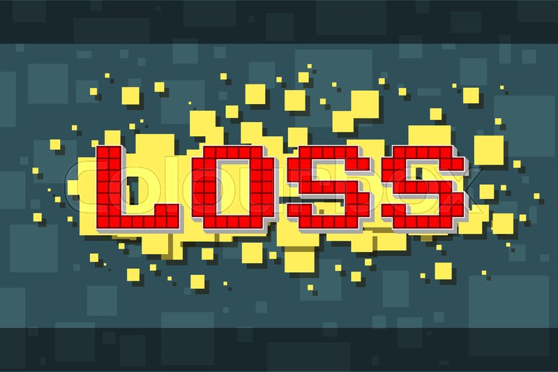 Red pixel retro loss navigation button ... | Stock vector | Colourbox