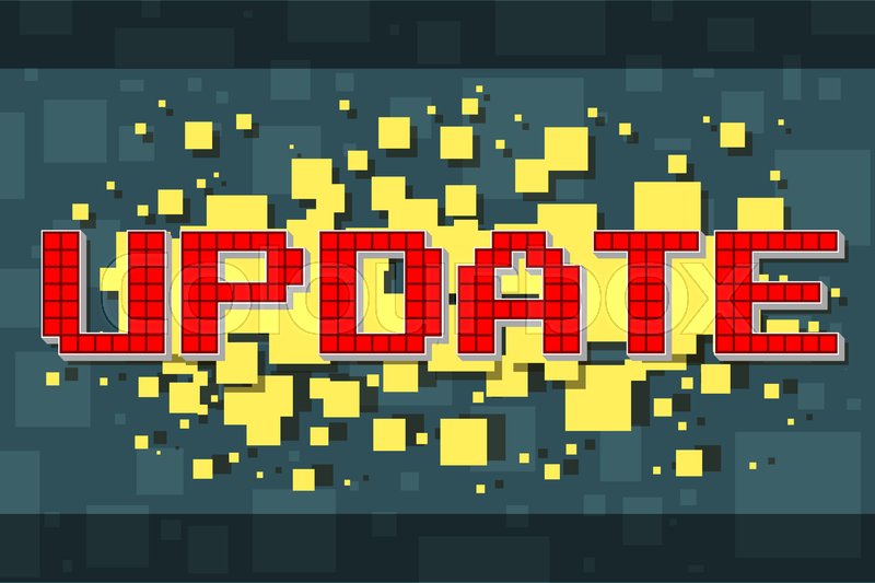 Red Pixel Update Button For Video Stock Vector Colourbox