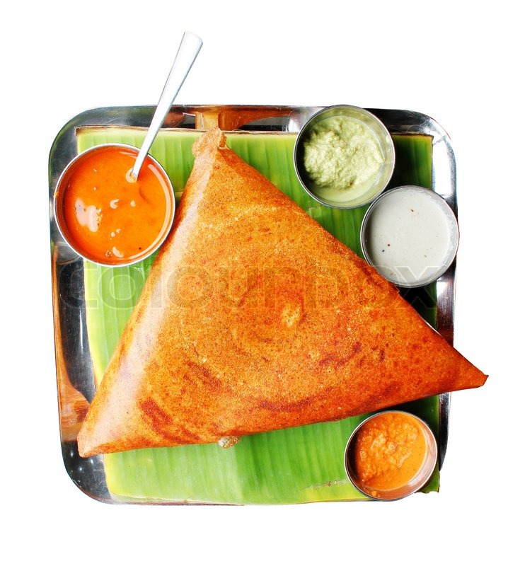 South indian breakfast dosa in golden Stock image Colourbox