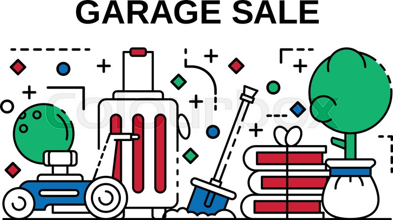 Garage Sale Banner Outline Stock Vector Colourbox