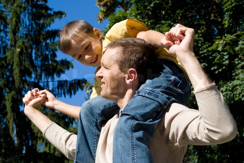 Onkel mit Sohn Stock Bild Colourbox