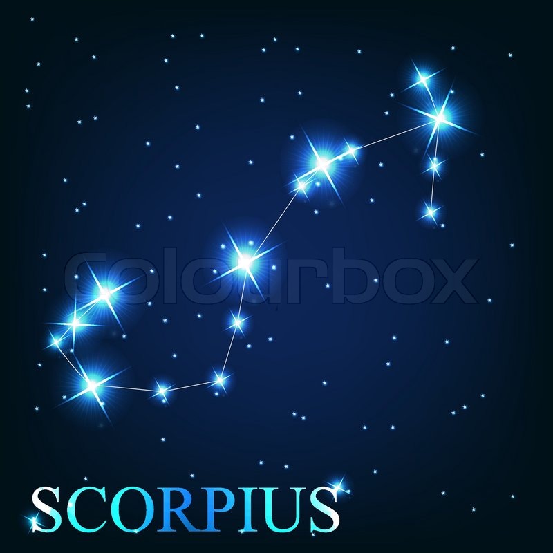 Vector of the scorpius zodiac sign of Stock vector Colourbox Abstract space background with stars and scorpio constellation