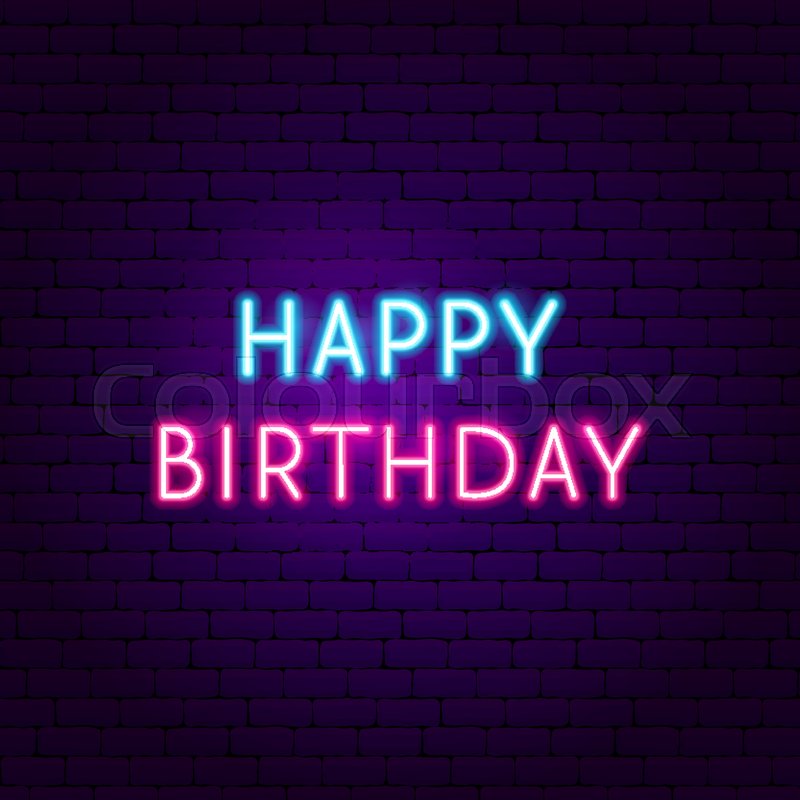 Purple Happy Birthday Sign