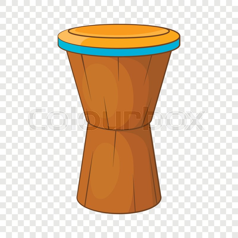 African drum icon in cartoon style Stock vector Colourbox