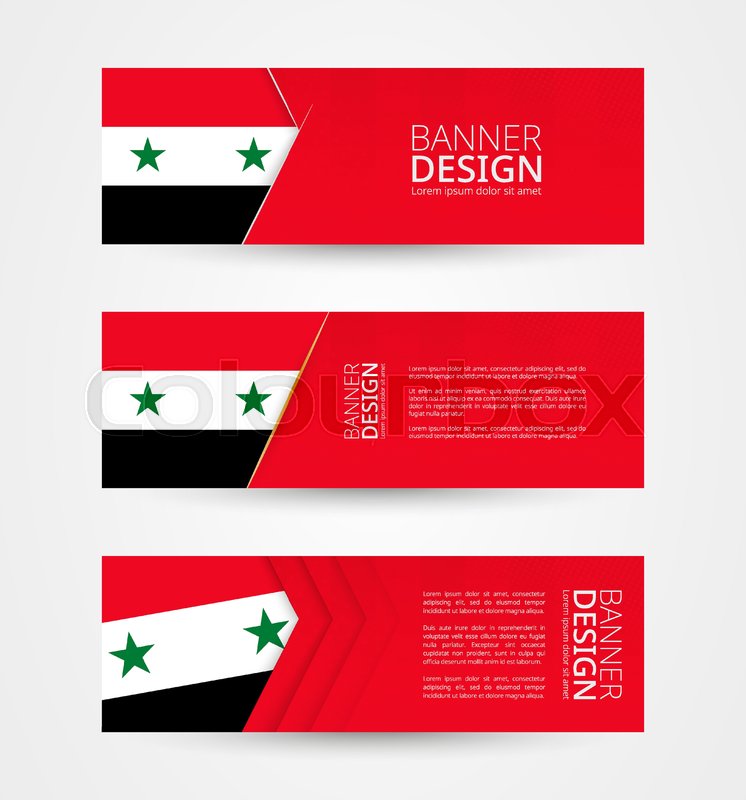 Set Of Three Horizontal Banners With Stock Vector Colourbox