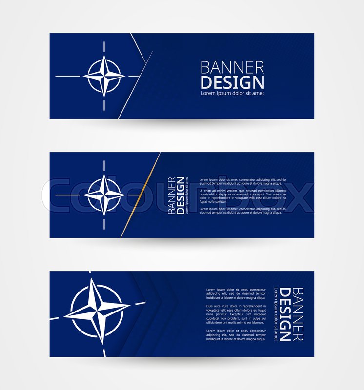 Set Of Three Horizontal Banners With Stock Vector Colourbox