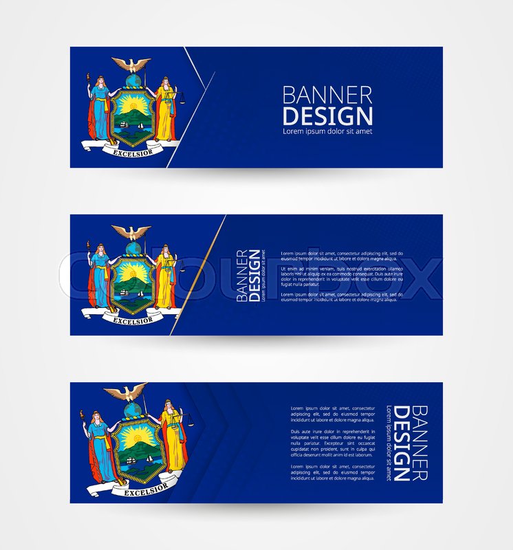 Set Of Three Horizontal Banners With Stock Vector Colourbox
