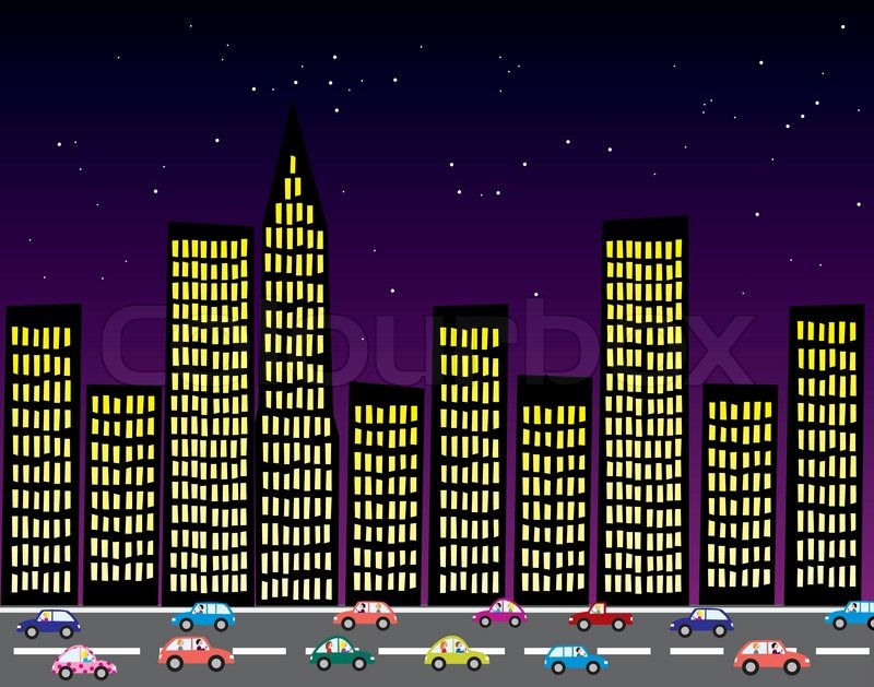 Cartoon Cartoon City Background At Night