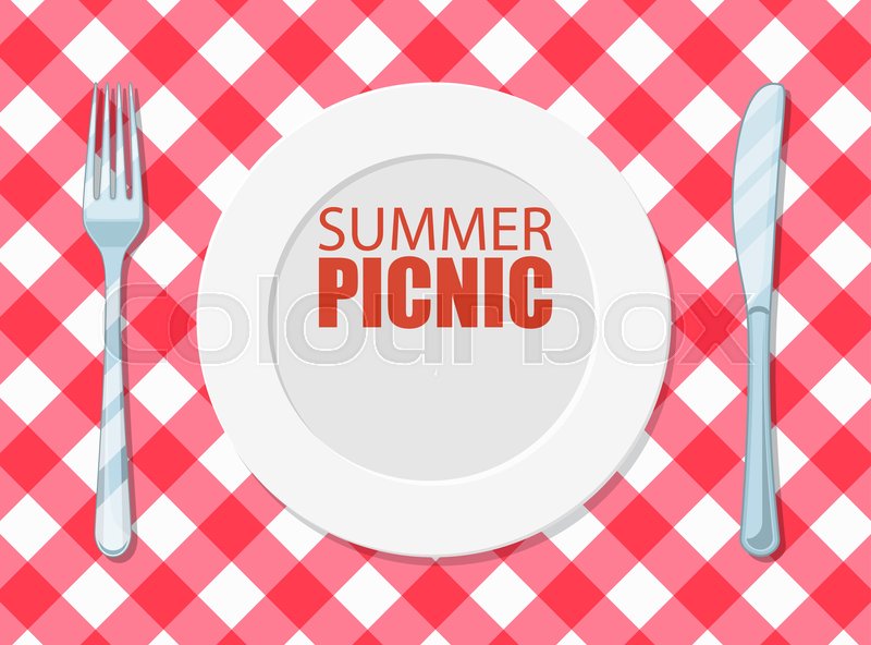 Summer Picnic Design Invitation Card Stock Vector Colourbox