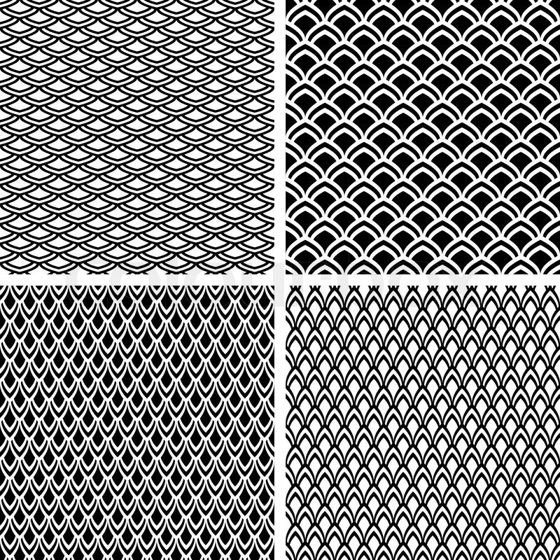 fish scale seamless textures set stock vector colourbox
