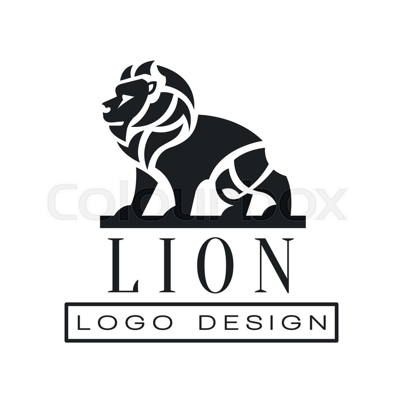 Lion Logo Design Element With Wild Stock Vector Colourbox