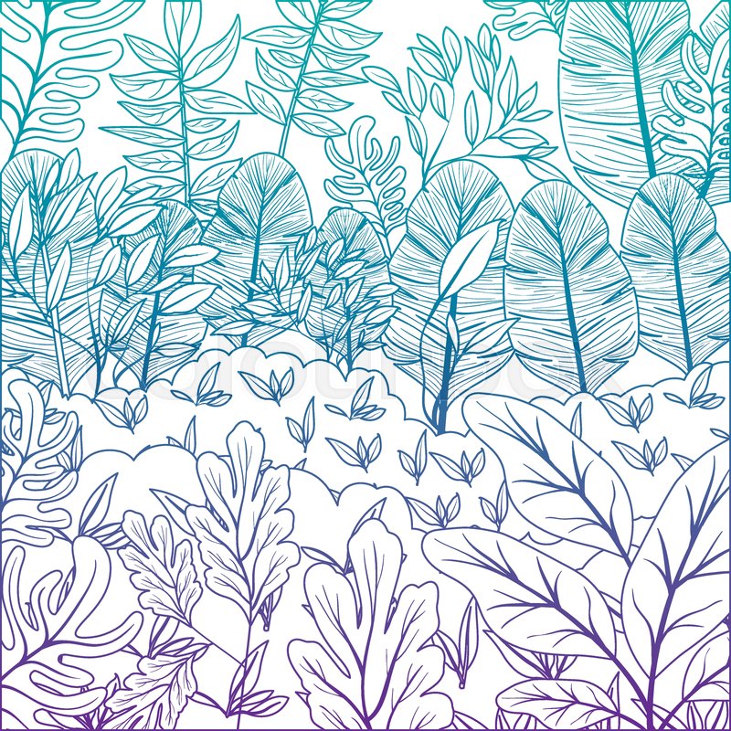 Jungle scene pattern background vector ... | Stock vector | Colourbox