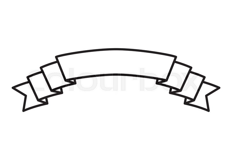 Ribbon Vector Black And White Single