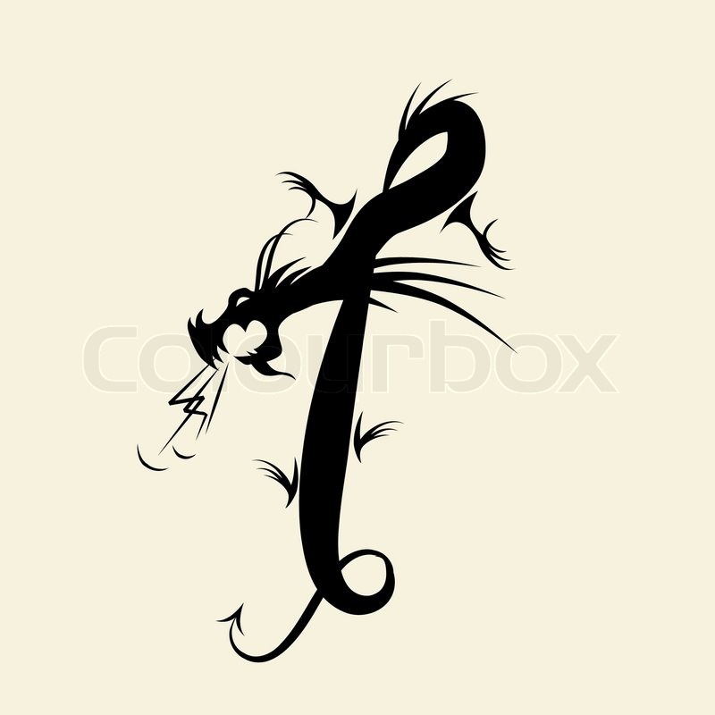 Number one made from dragon | Stock Vector | Colourbox