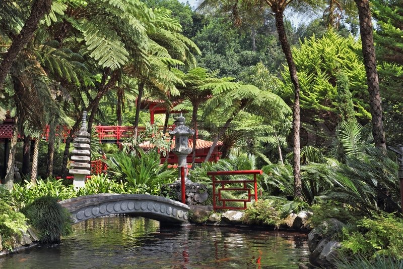 The park on the Madeira Monte Palace Tropical Garden Stock Photo