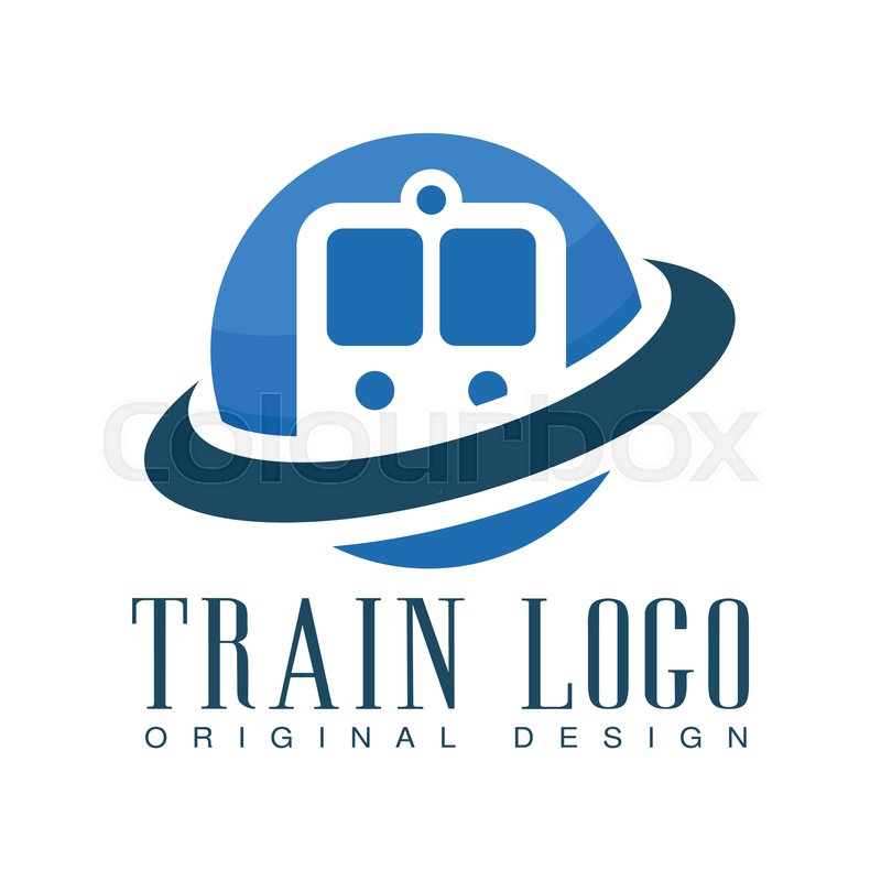 Train Logo Original Design Blue Stock Vector Colourbox