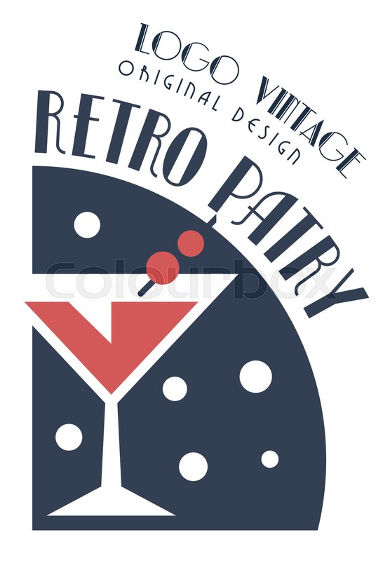 Retro Party Vintage Logo Design Stock Vector Colourbox