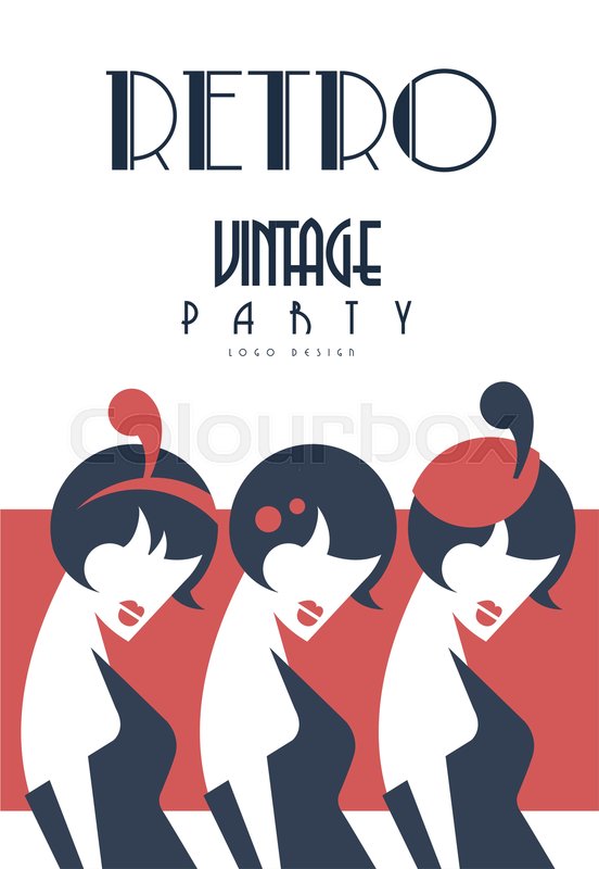Retro Vintage Party Logo Design Stock Vector Colourbox