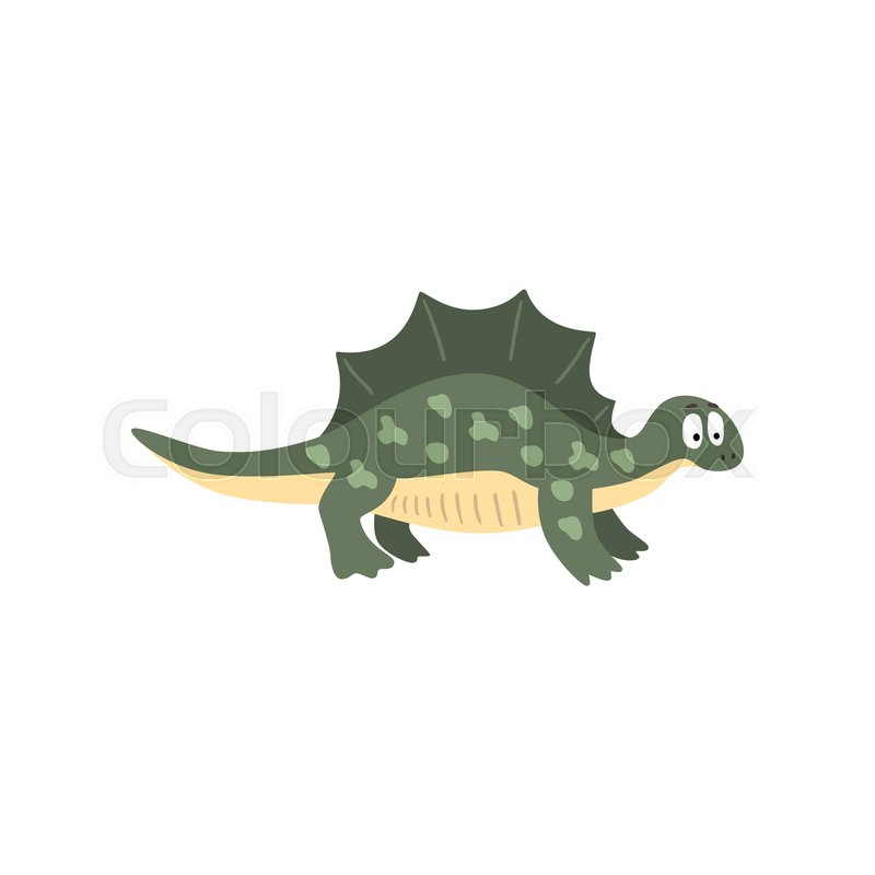 Cute Cartoon Stegosaurus Dinosaur Stock Vector Colourbox