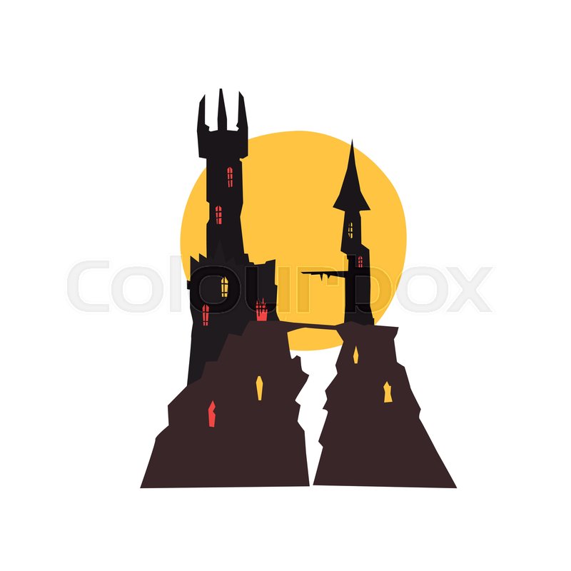 Sinister Castle With Full Moon At Stock Vector Colourbox