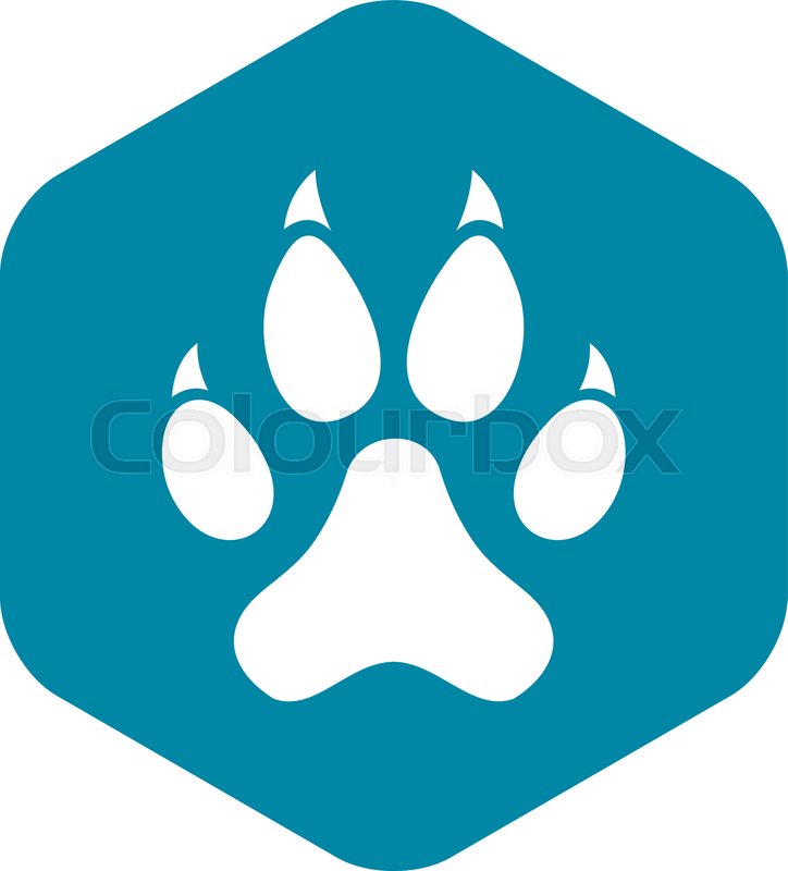 Cat paw icon. Simple illustration of | Stock vector | Colourbox