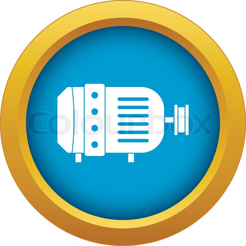 Electric motor icon blue vector | Stock vector | Colourbox