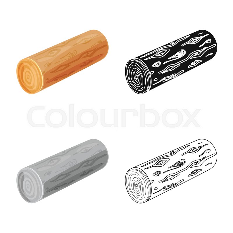 Vector Illustration Of Log And Piece Stock Vector Colourbox