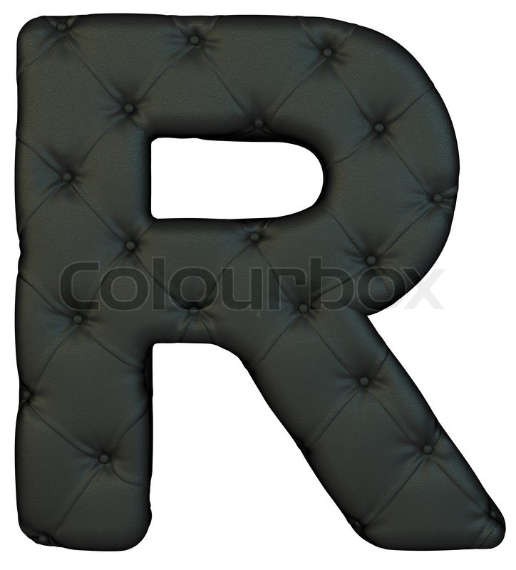 Luxury black leather font R letter | Stock image | Colourbox