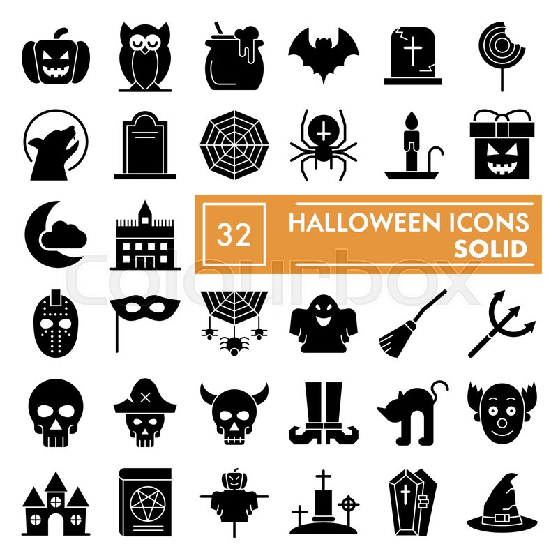 Halloween glyph icon set, holiday | Stock vector | Colourbox