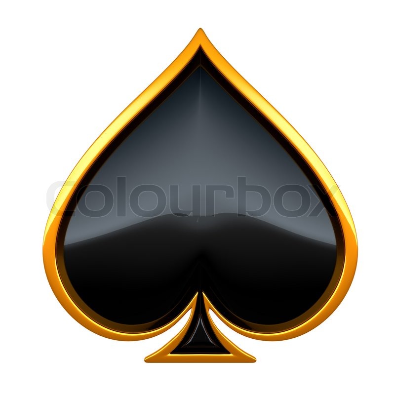 Spades card suits with golden framing Stock image Colourbox