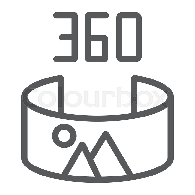 Panorama view line icon, panoramic and ... | Stock vector | Colourbox