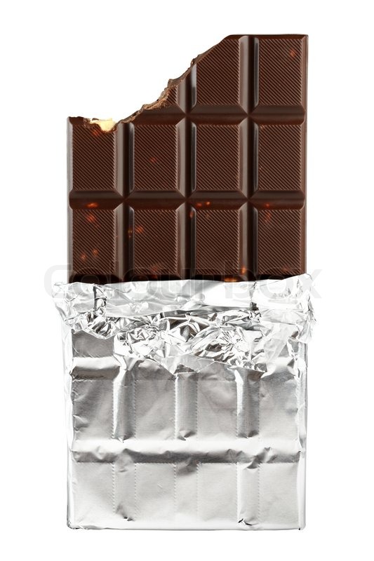 Download Chocolate bar in foil isolated on white background | Stock ... Yellowimages Mockups