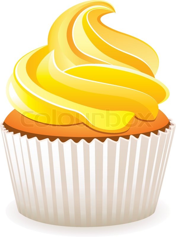 Vector yellow cupcake | Stock Vector | Colourbox