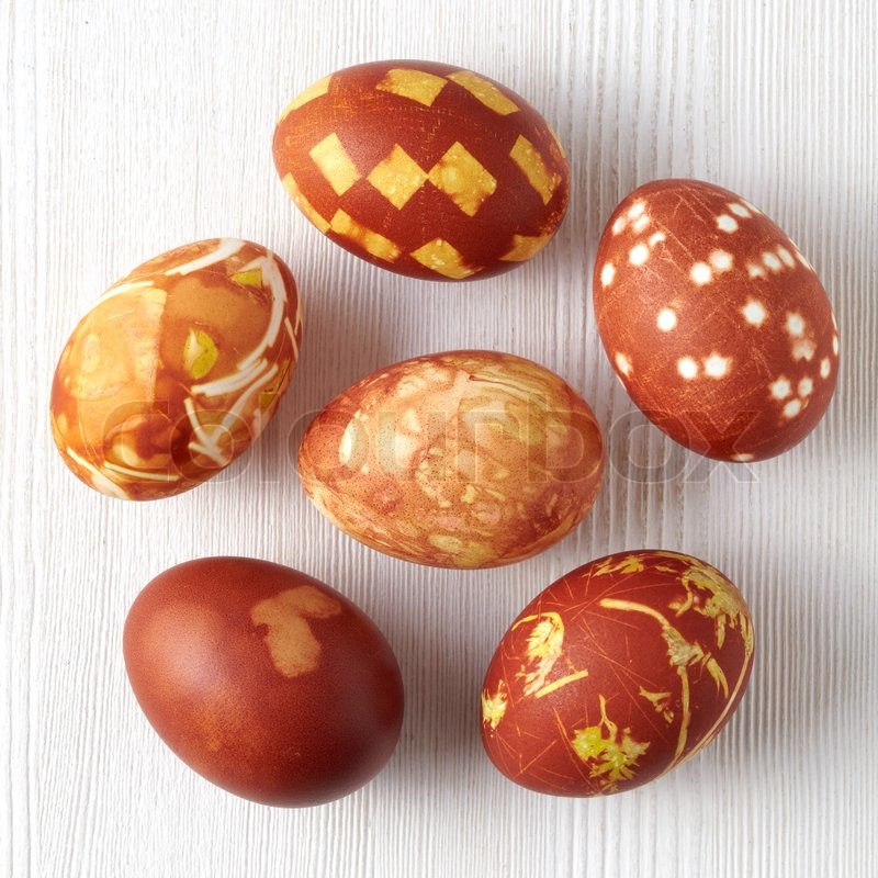 onion skin dyed easter eggs