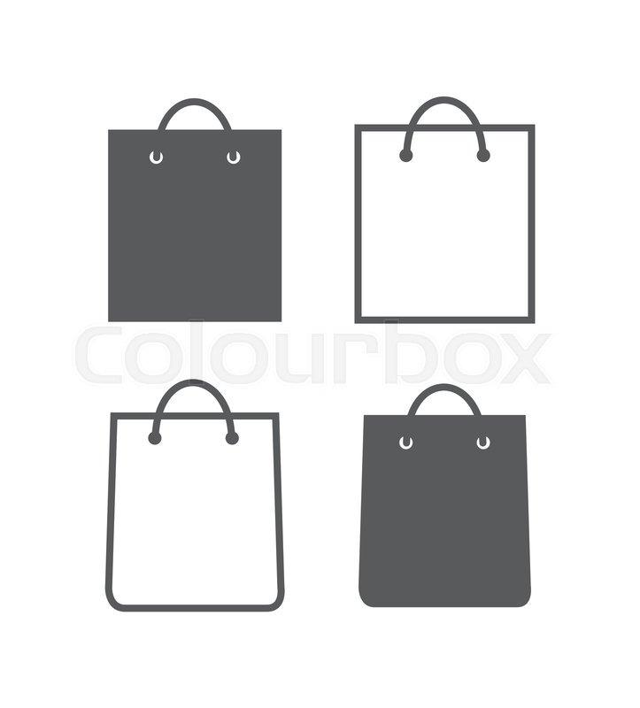 Shopping Bag Icons On White Background Stock Vector Colourbox