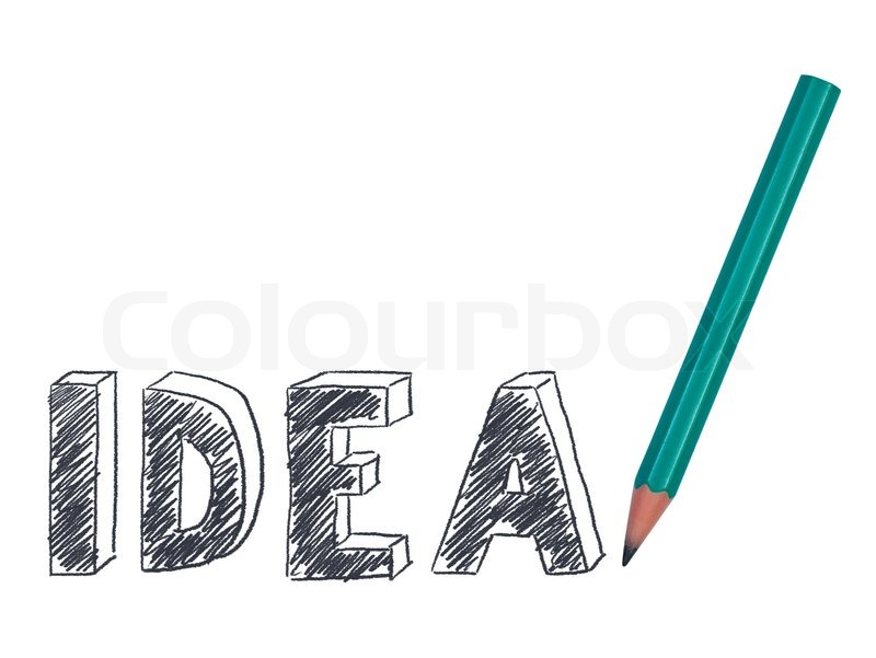 word idea drawn pencil stock photo colourbox word ideas