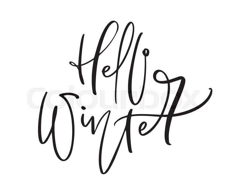 Hello Winter Black And White Stock Vector Colourbox