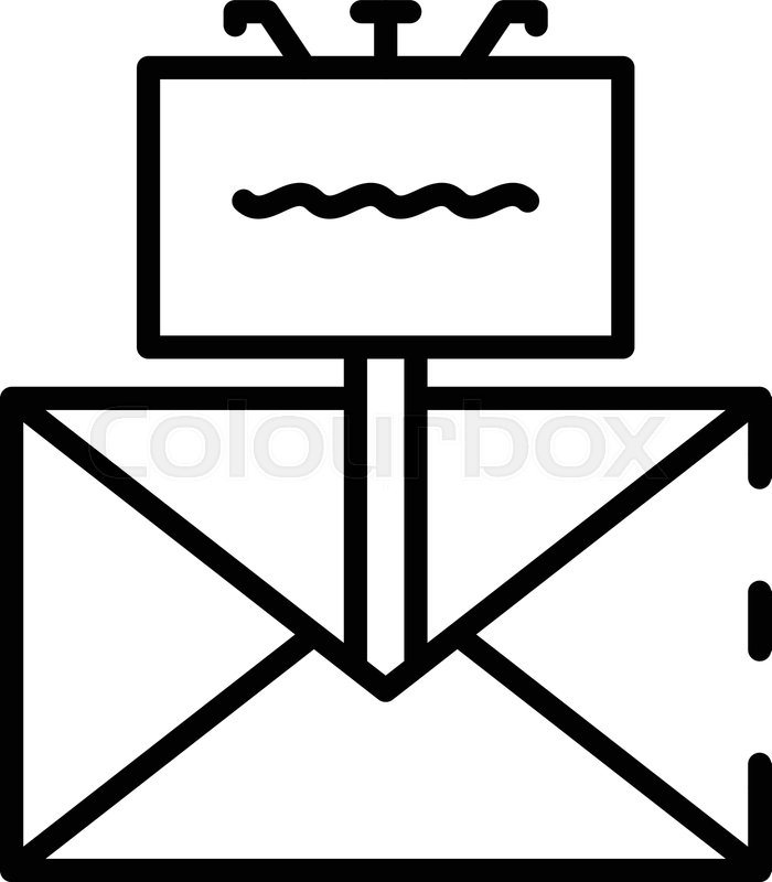 Promotional Newsletter Icon Outline Stock Vector Colourbox