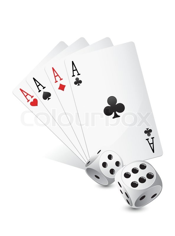 Casino Dices And Cards On White Stock Vector Colourbox