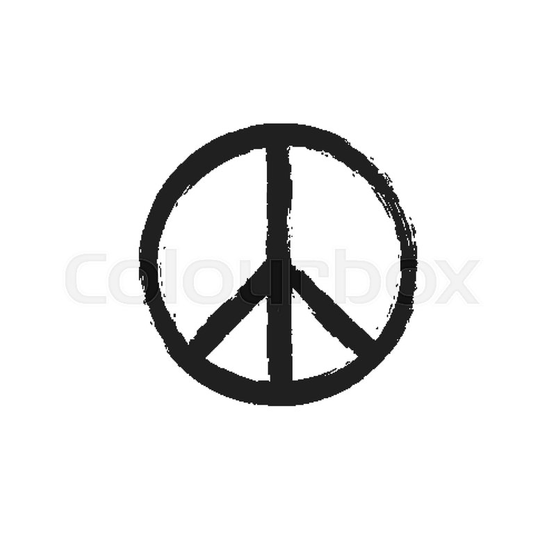 Hippie Peace Sign Black And White