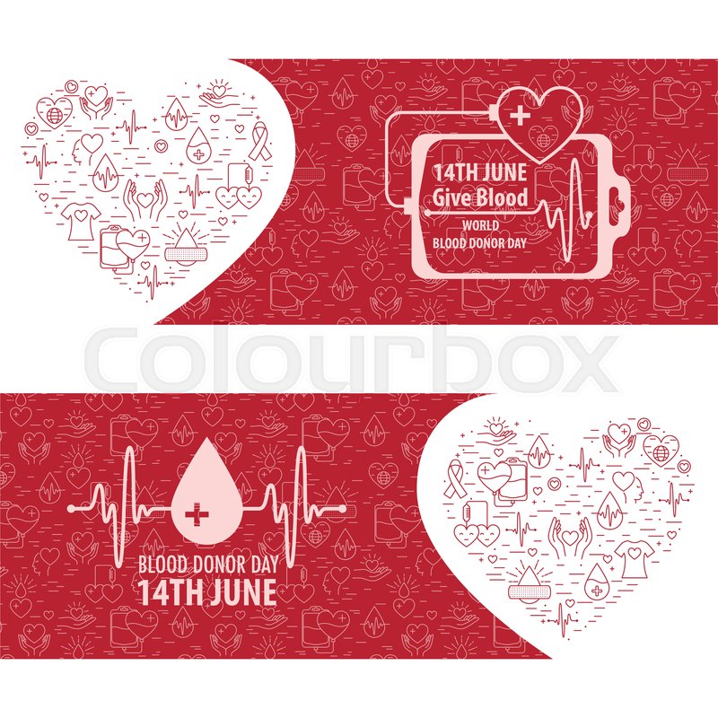 Donation Blood horisontal banner from | Stock vector | Colourbox