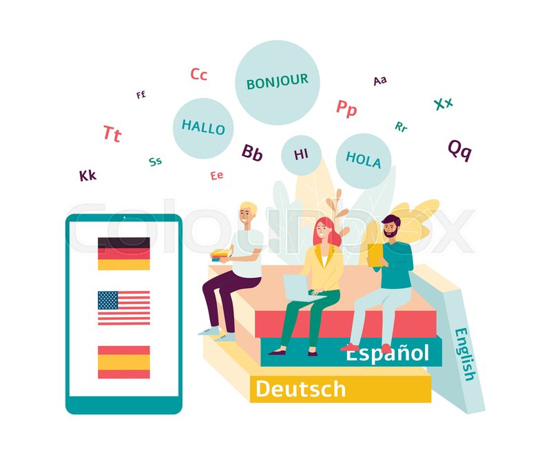 Web Training Or Foreign Language Stock Vector Colourbox