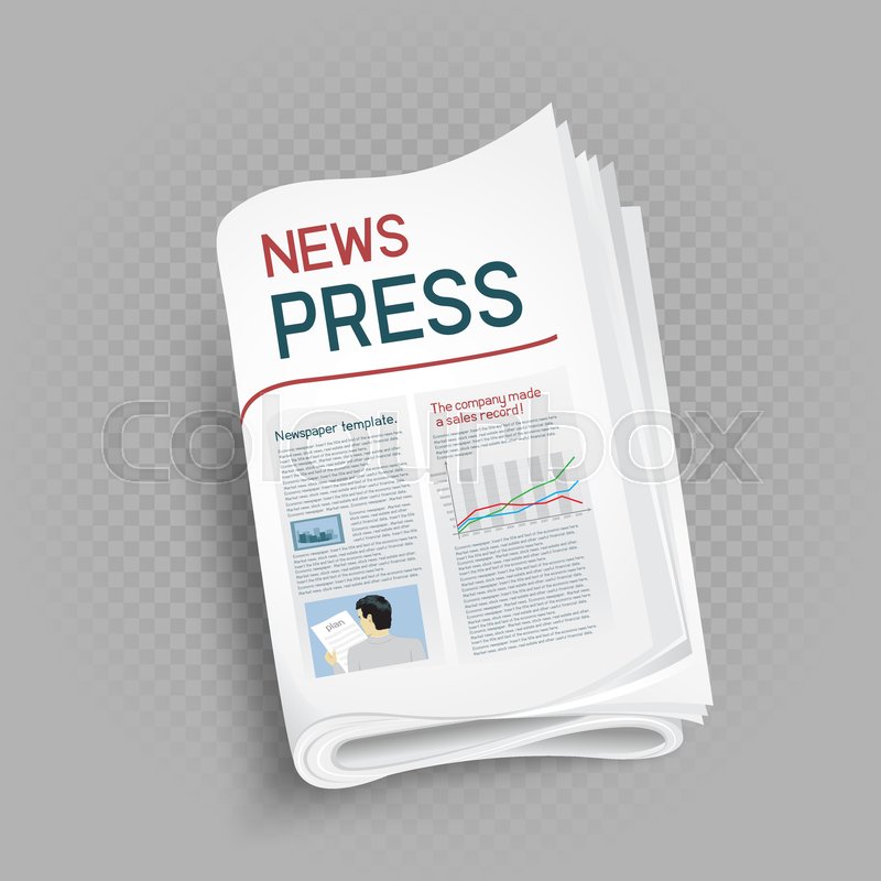 Newspaper Press Icon On Gray Stock Vector Colourbox
