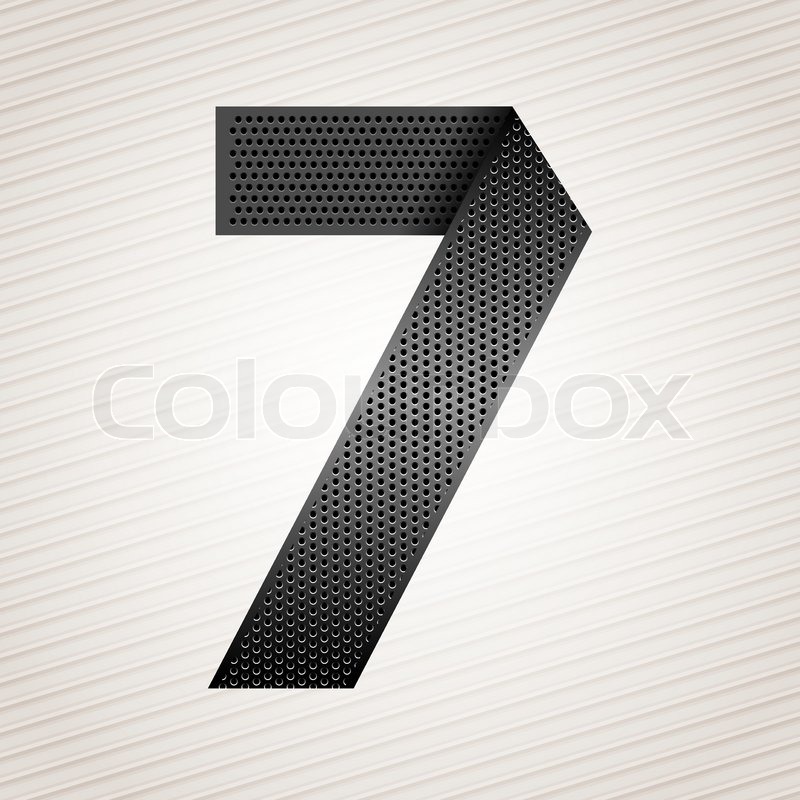 Number metal ribbon - 7 - seven | Stock vector | Colourbox